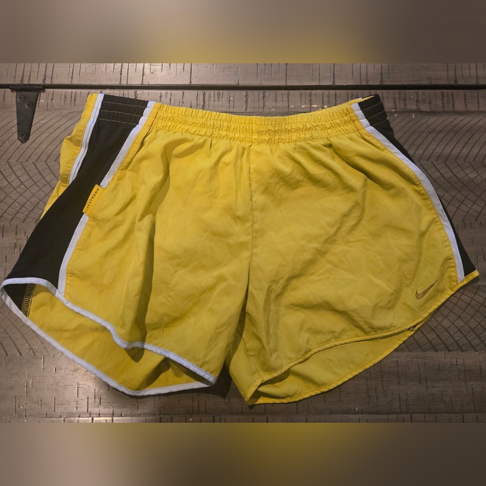 Nike Yellow and Black Running Shorts